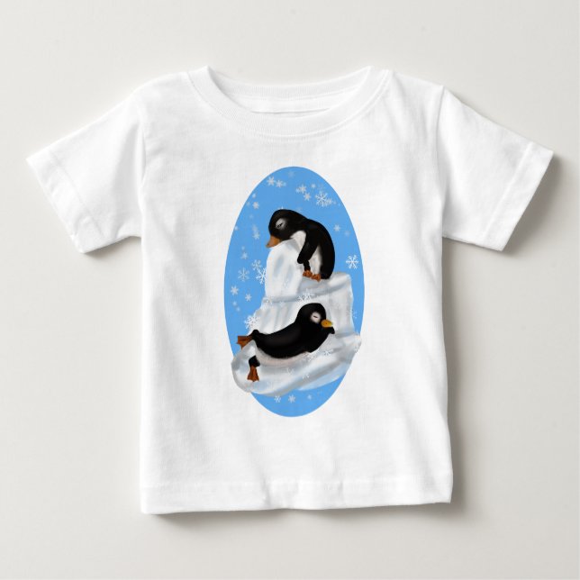 Småbarn T-Shirt, Napping Penguins T Shirt (Framsida)