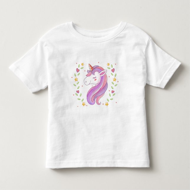 Småbarn T-Shirt-Unicorn T Shirt (Framsida)