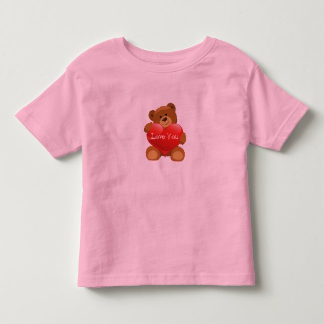 Småbarn T-Shirt-Valentine Nalle Tee Shirt (Framsida)