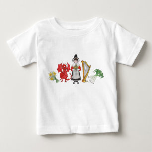 Småbarn T-shirt: Welsh Daffodils Dragon Leeks Harp Tee