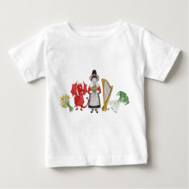 Småbarn T-shirt: Welsh Daffodils Dragon Leeks Harp Tee Shirt