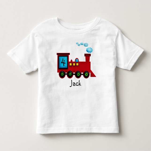 småbarn Tåg ChooChoo Birthday T-Shirt (Framsida)