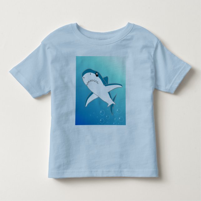 Småbarn Tecknad Shark T Shirt (Framsida)