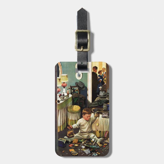 Småbarn tömmer handväskor bagagebricka (Vertikal Framsida)