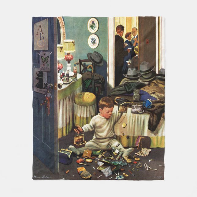 Småbarn tömmer handväskor fleecefilt (Framsidan)