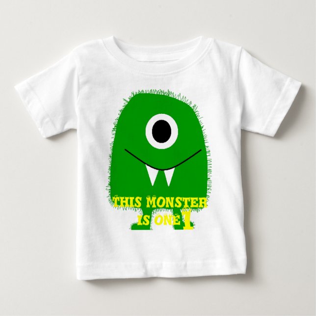 Småbarn/ungemonsterskjorta T Shirt (Framsida)
