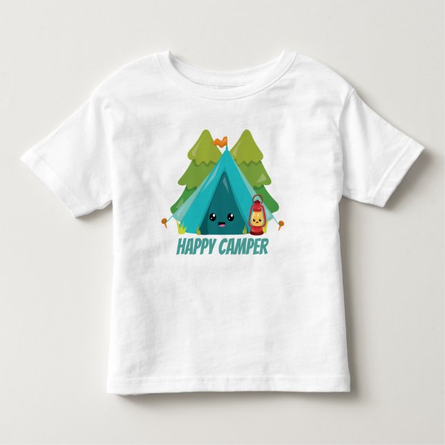 Småbarn unisex lycklig camper t-shirt (Framsida)
