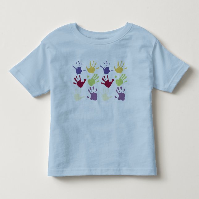 Småbarns Handavtrycks T-Shirt (Framsida)