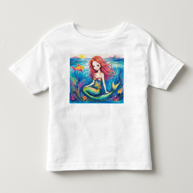 Småbarns linne - Lilla sjöjungfrun T Shirt (Framsida)