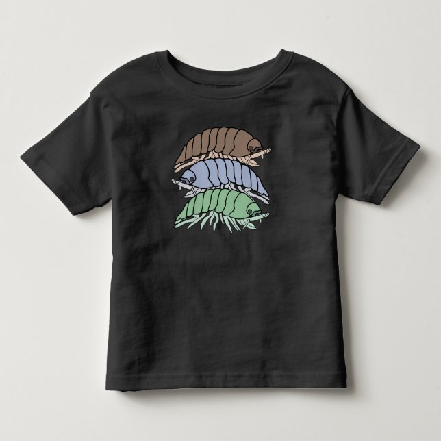 Småbarns T-Shirt - 3 rullfotingar (levande) (Framsida)