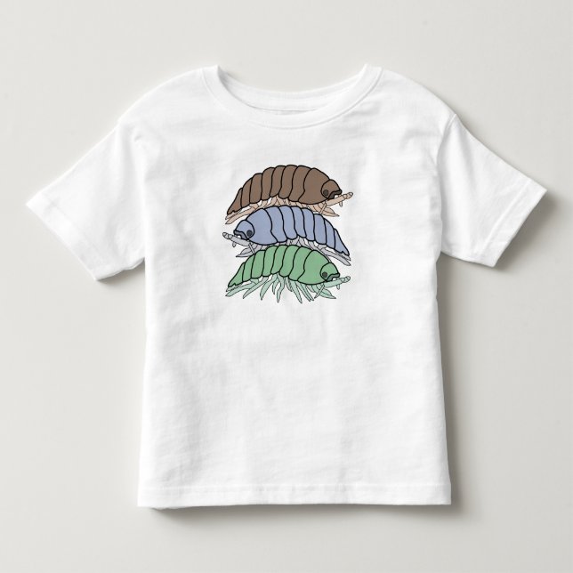 Småbarns T-Shirt - 3 Rulltroll (vit) (Framsida)
