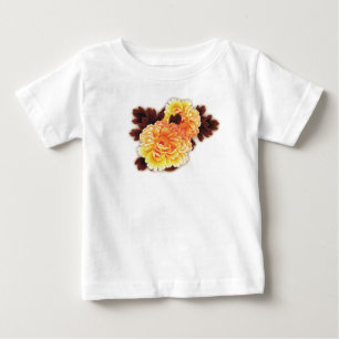 SMÅBARNS T-SHIRT MED BLOMMOR EGET NAMN