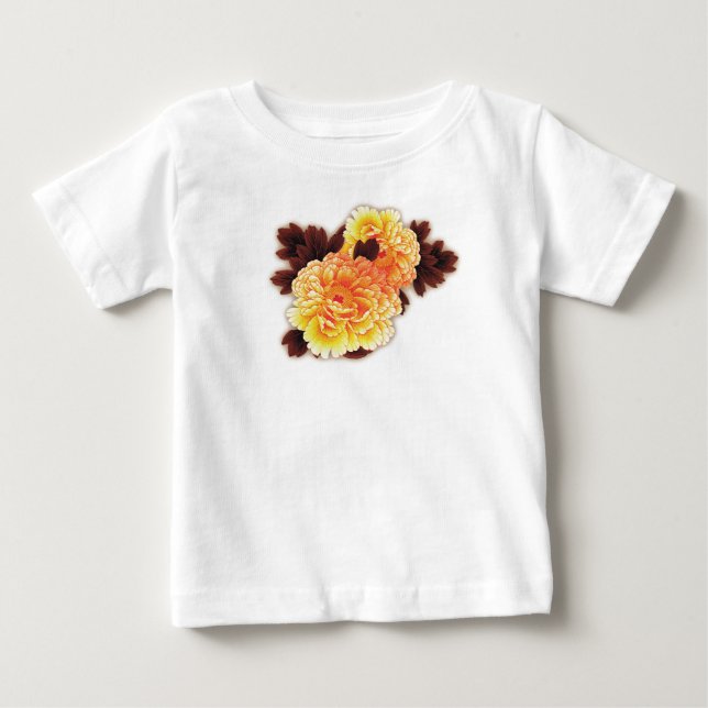 SMÅBARNS T-SHIRT MED BLOMMOR EGET NAMN (Framsida)
