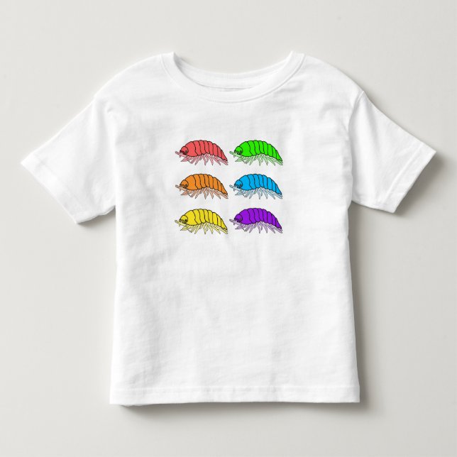 Småbarns t-shirt - Regnbågsgråsuggor (vit) (Framsida)