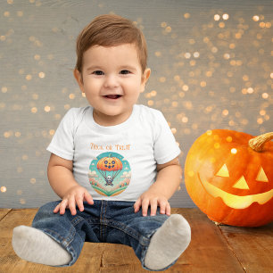 Småbarnsdags Halloween Skelett flyger Pumpa Fallsk T Shirt