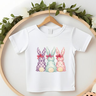 Småbarnsflicka Påskharar Shabby Chic Rosa Slingor T Shirt