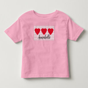 Småbarnsflickor Alla hjärtans dags hjärttrio med r T Shirt