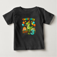Småbarnsfödelsedags T-Shirt – Söt tre rex dinosaur