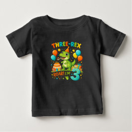 Småbarnsfödelsedags T-Shirt – Söt tre rex dinosaur