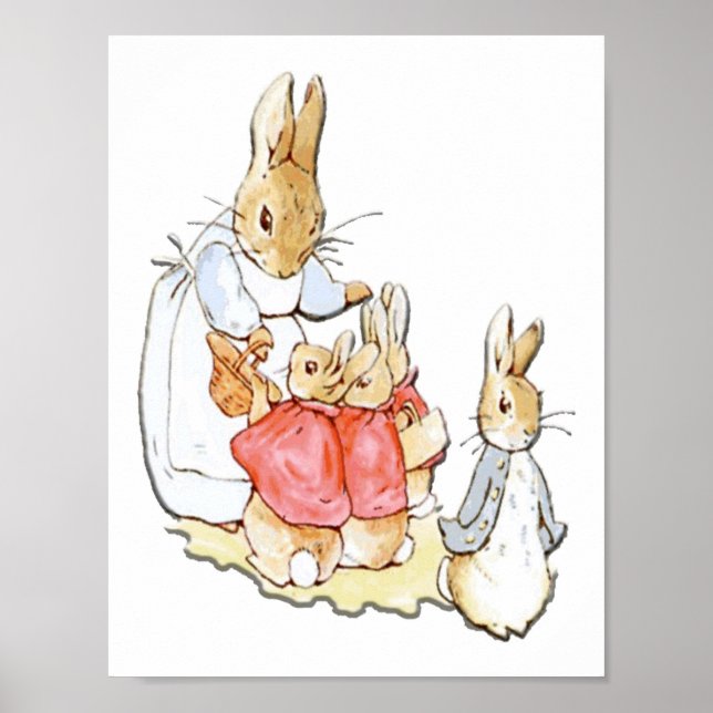 Småbarnskaraktärer Peter Rabbit Beatrix Potter Poster (Framsidan)