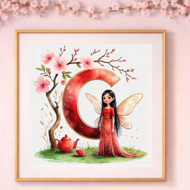 Småbarnsrum Brev C Ängsblommor Féerisk dekoration Poster (Skapare uppladdad)