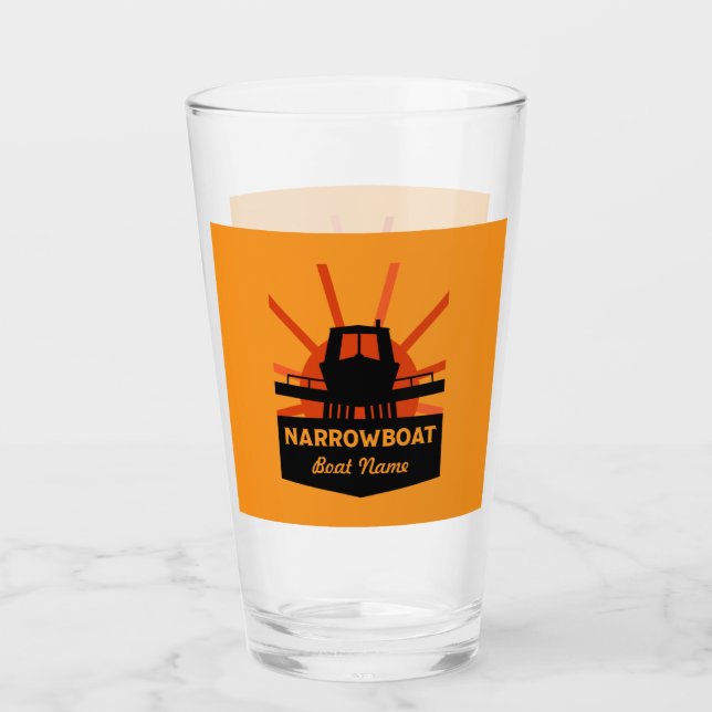 Småbåtar och kanalbåtsgåvor glaskopp (Framsida)