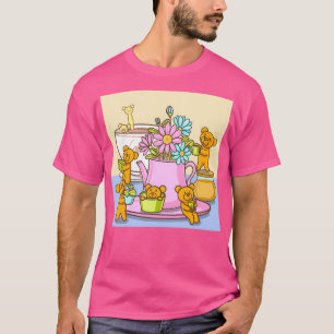 Småbjörnbarista med kaffekvartetikett t shirt