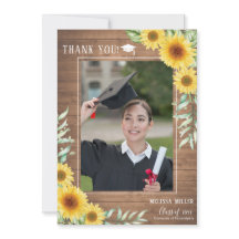 Småblommor, rustiskt trä, Studenten Tack, kort