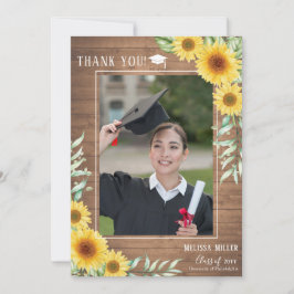 Småblommor, rustiskt trä, Studenten Tack, kort