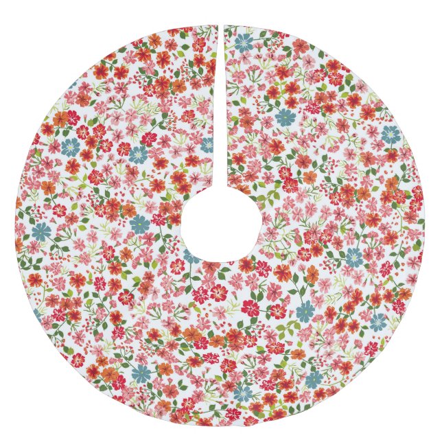 Småblommor, , stil, sömlös rygggrav julgransmatta borstad polyester (Framsidan)