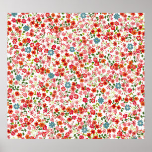 Småblommor, , stil, sömlös rygggrav poster