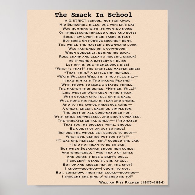 SMACK IN SCHOL-DIKT poster (Framsidan)