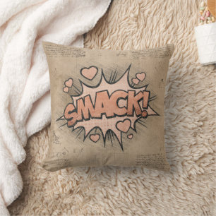SMACK! Vintage Tecknad Bok Steampunk Pop Art Kudde