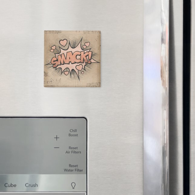 SMACK! Vintage Tecknad Bok Steampunk Pop Art Magnet (In Situ (Fridge))