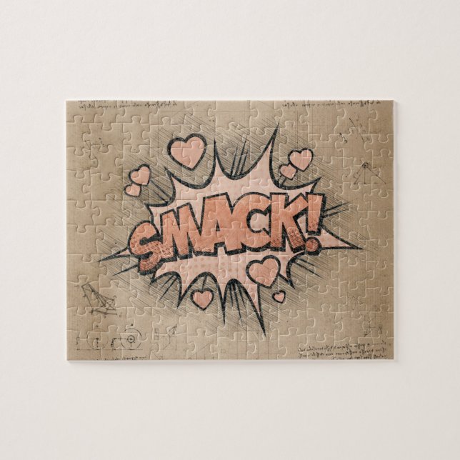 SMACK! Vintage Tecknad Bok Steampunk Pop Art Pussel (Horisontell)