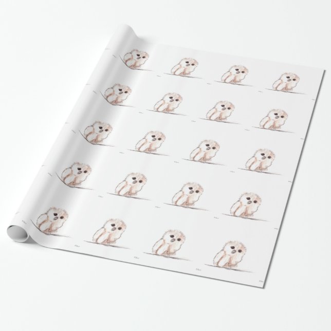 Småfågelfågel baby uggla presentpapper (Utrullad)