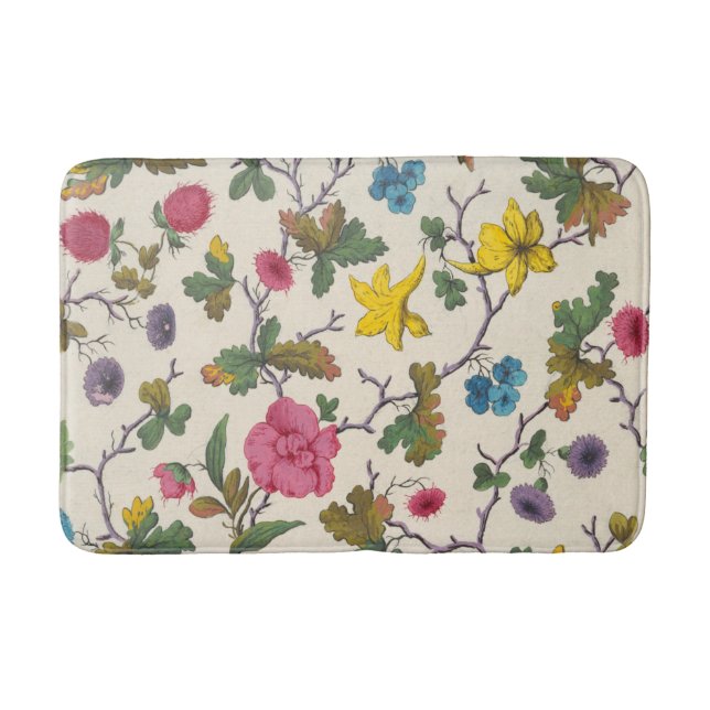 Småfärgade blommor textildesign Bath Mat Badrumsmatta (Framsidan)