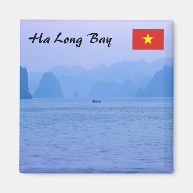 Småfiskefartyg i Ha Long Bay - Vietnam, Asien Magnet (Framsidan)