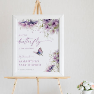 Småfjäril är på väg till babyduschen. poster