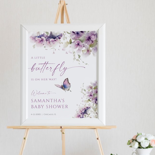 Småfjäril är på väg till babyduschen. poster (Skapare uppladdad)