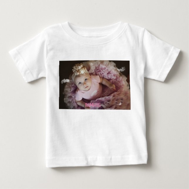 Småflicka Rosa Ballerina - Långärmad T-Shirt (Framsida)