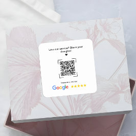 Småföretag Promotiv QR-kod för Google-recensioner Fyrkantigt Klistermärke
