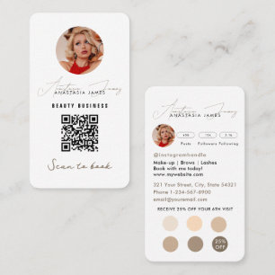 Småföretagsrabatt QR-kod Boho Beige Visitkort