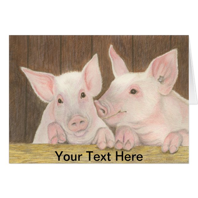 Smågrisar Hälsningskort (Framsidan Horizontal)