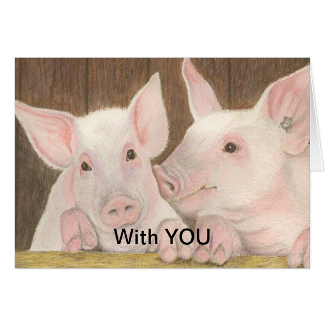 Smågrisar Hälsningskort (Framsidan Horizontal)