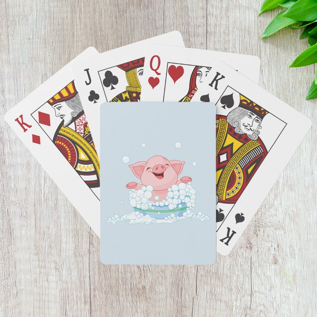 Smågrisar som tar ett badplatskort casinokort (Skapare uppladdad)
