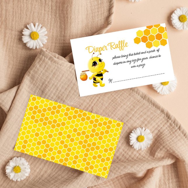 Småhonungsvägen Bina duschskrapa Tilläggskort (Little honey on the way bee baby shower diaper raffle enclosure card raffle tickets )