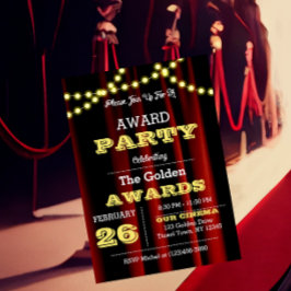 Småinbjudan till Party Velvet & Guld Inbjudningar