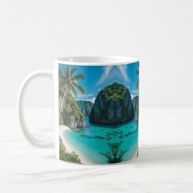"Smak av paradiset: Trubad Cove Mugg Escapade" (Vänster)