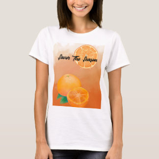 Smak av säsongen Färsk orange vattenfärg botanisk T Shirt